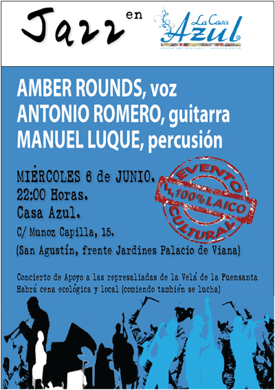 Cartel del concierto de Jazz antirepresivo en la Casa Azul