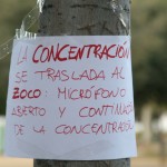 Fotografías de la concentración contra la privatización de la sanidad. Cartel.